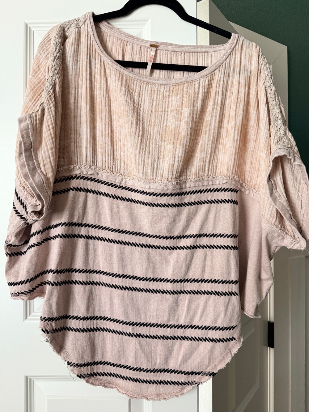 Free People Pale Pink Striped Tunic Top